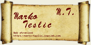 Marko Teslić vizit kartica